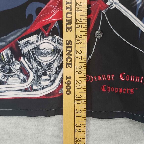 2004 Orange County Choppers AOP Shirt Mens XL Black Button Up All Over Print - Picture 6 of 6